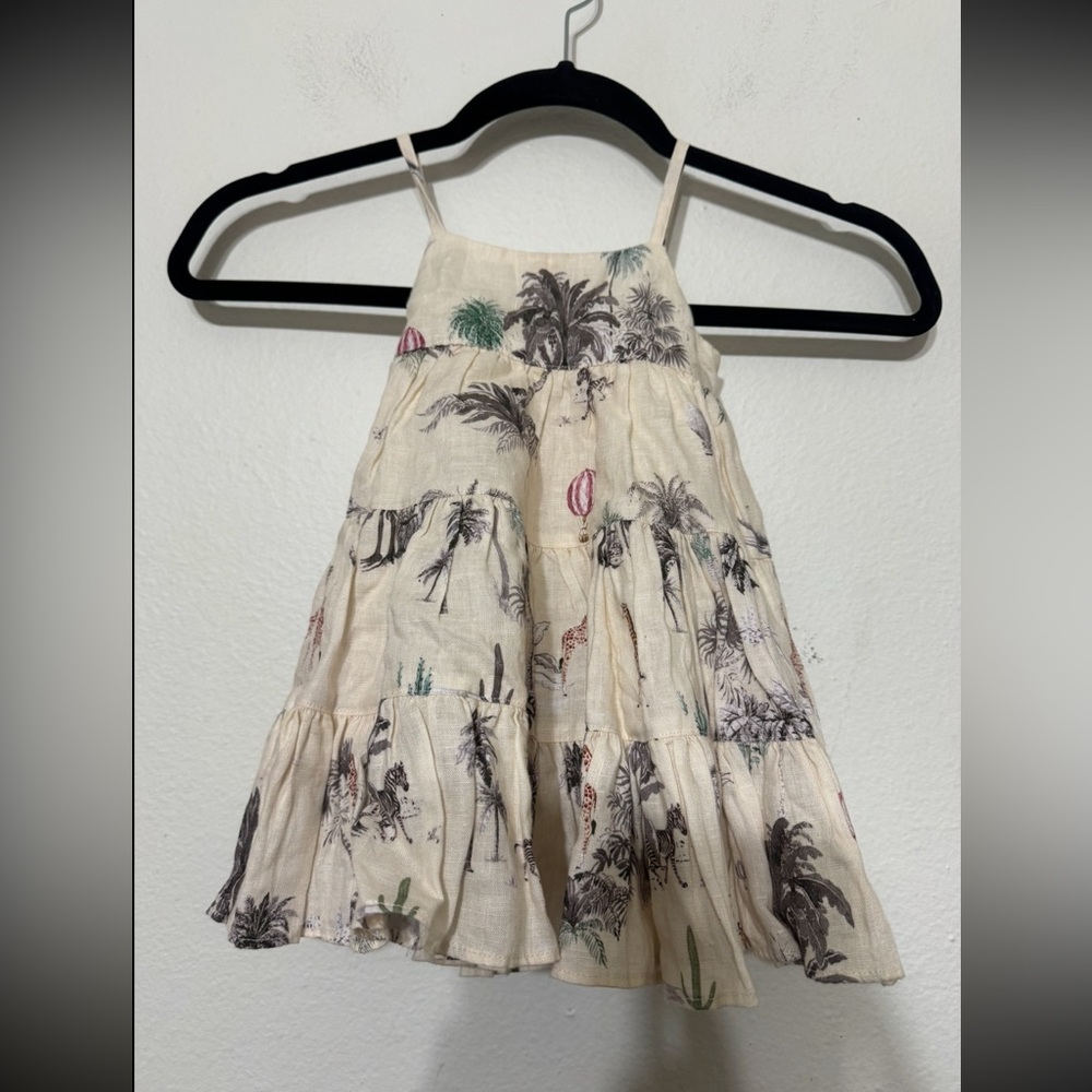 Banana Republic BR Baby Linen Tiered Safari Dress Size 12-18 Months